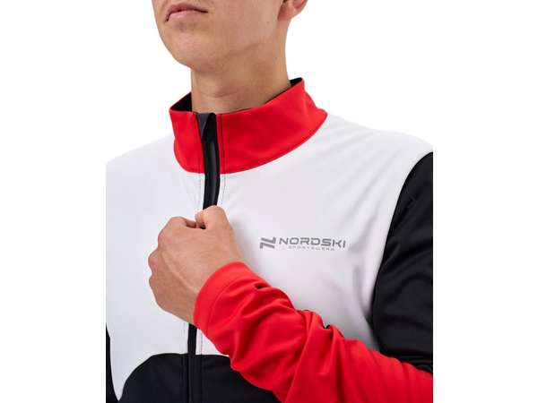 Купить ⚡️Тренировочная куртка для бега мужская Nordski Pro 2.0 White/Black/Red в Минске по низким ценам. Описание, фото, стоимость, отзывы. Доставка по Беларуси.