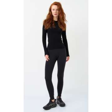 Лосины для бега женские утепленные Nordski Warm Black