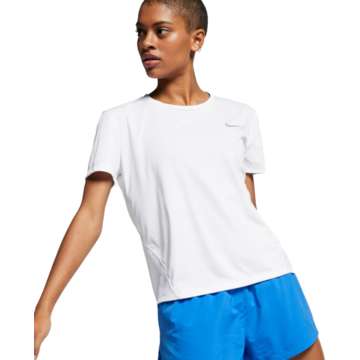 Футболка для бега женская Nike W NK MILER TOP SS white